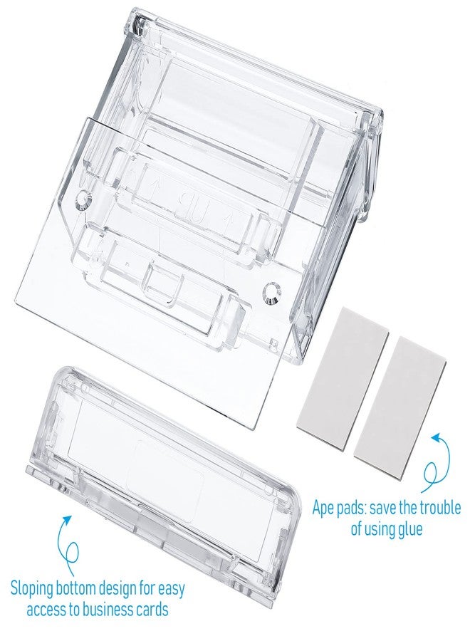 Vicenpal Outdoor Business Card Holder Wall Mount Acrylic Business Card Box Included Clear Holder Peel and Stick for Office Store Trucks Wall Outdoor 4.25 x 1.46 x 2.87 Inch (1 Piece) - Image 4